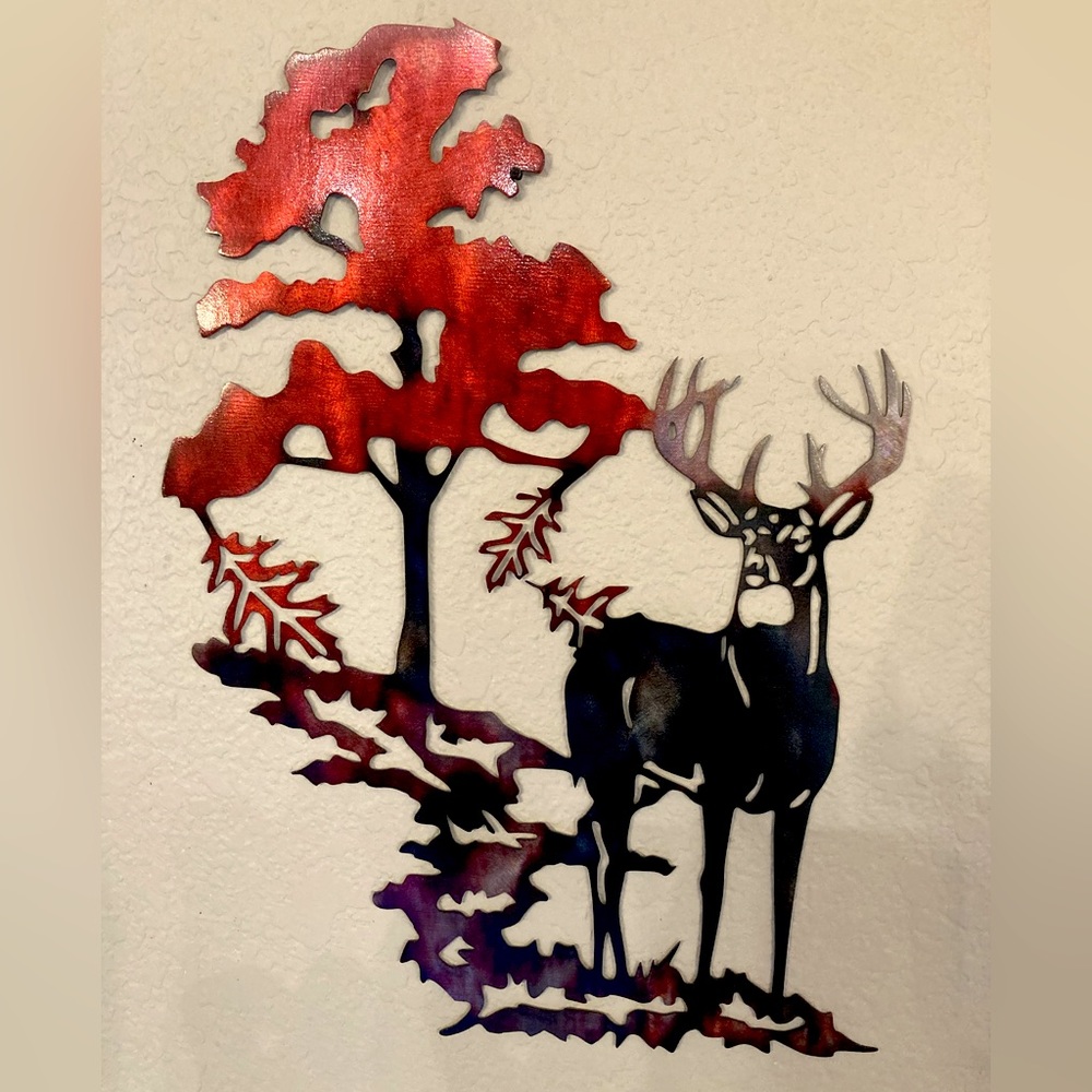 Deer and Oak Tree Wall Decor Wall
